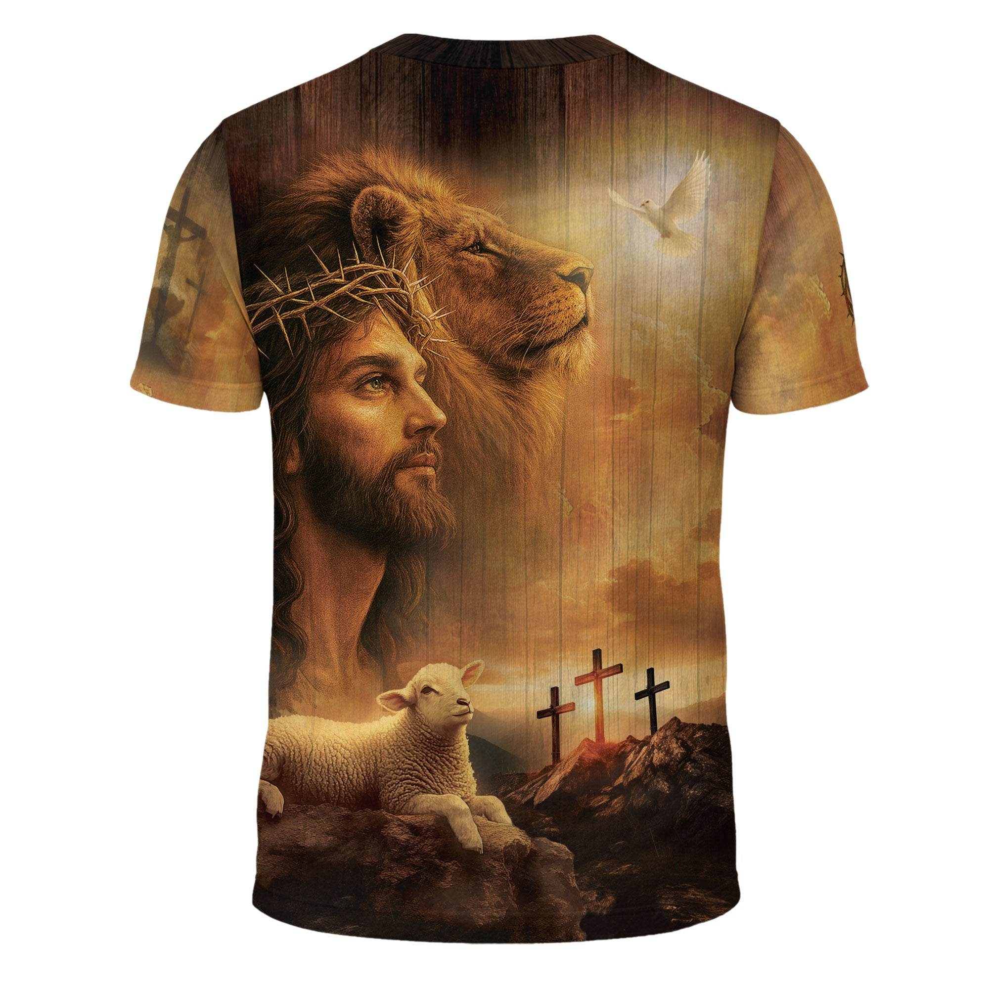 Faith Over Fear Lion, Jesus & Lamb T-Shirt