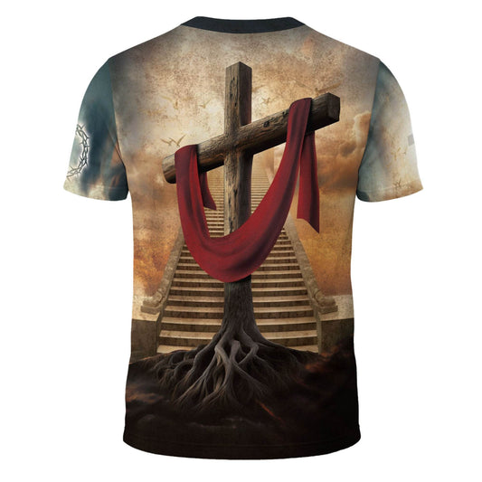 Rooted In Christ The Rooted Cross And Lion T-Shirt