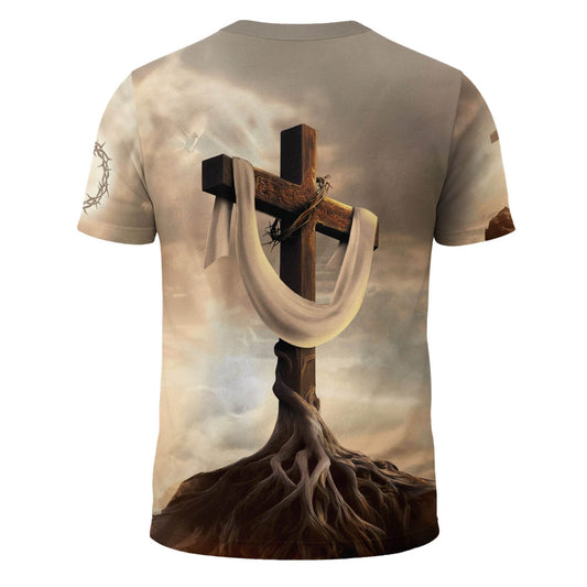 Rooted In Christ Lion And Savior In The Cross T-Shirt