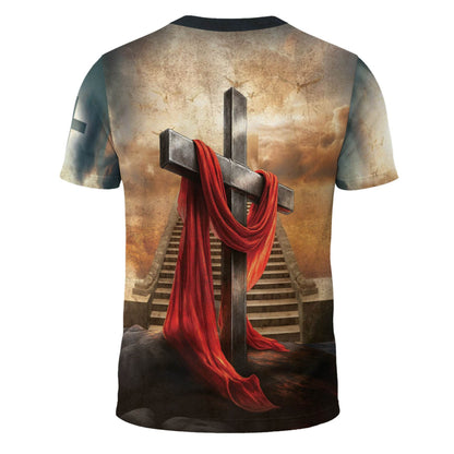 Iron Sharpens Iron Lion Cross Heaven Stairs T-Shirt