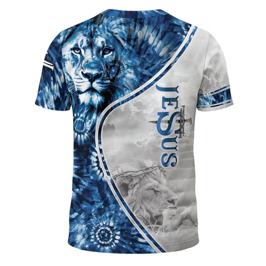Blue Eyed Lion Of Judah "Jesus Is King" Religious T-Shirt