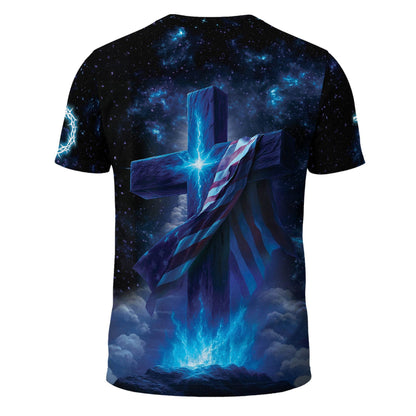 One Nation Under God Heavenly Lion Lamb Cross T-Shirt