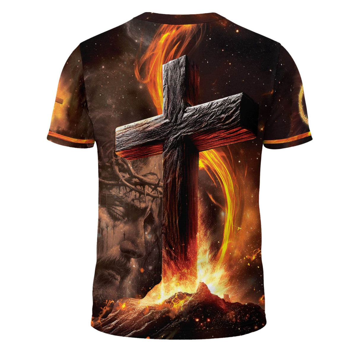 Jesus The Way The Truth The Life Cross & Lion Fire T-Shirt