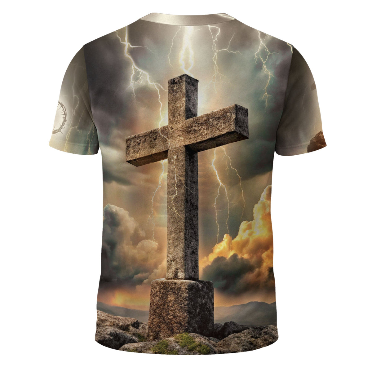 Jesus The Way The Truth The Life Lion & Cross Lightning Christian T-Shirt