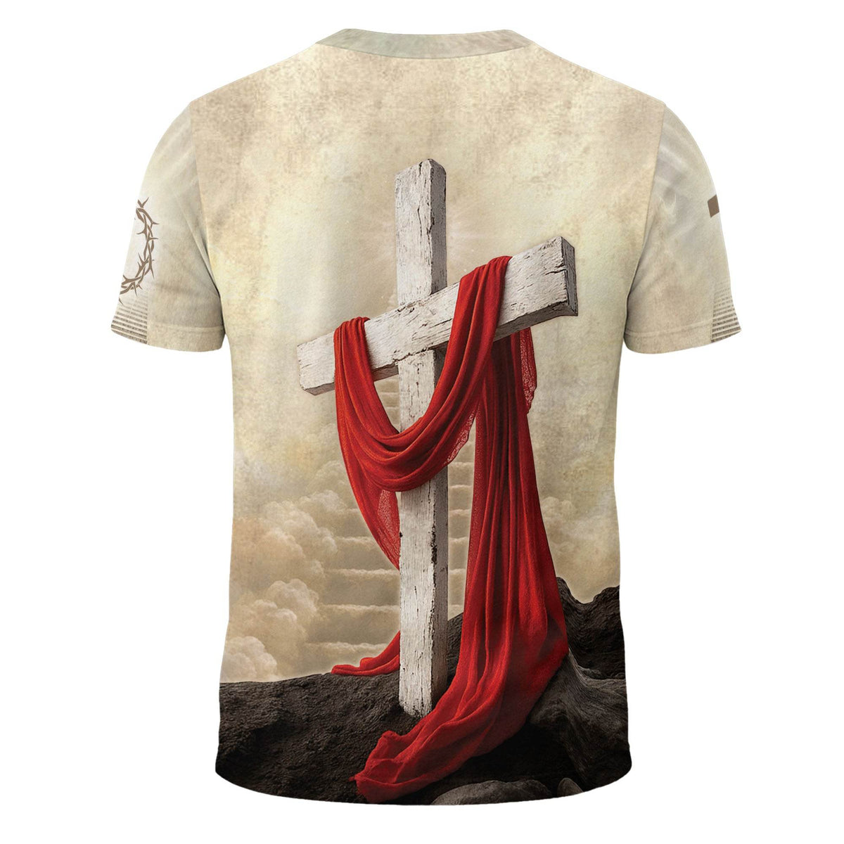 Faith Over Fear Jesus & Lion with Red Drape Christian T-Shirt