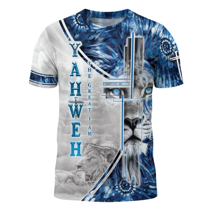 Yahweh Reigns with Lion & Cross of Power T-Shirt