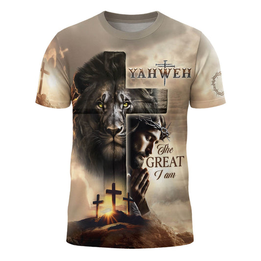 Lion of Judah & Cross “Yahweh The Great I Am” T-Shirt