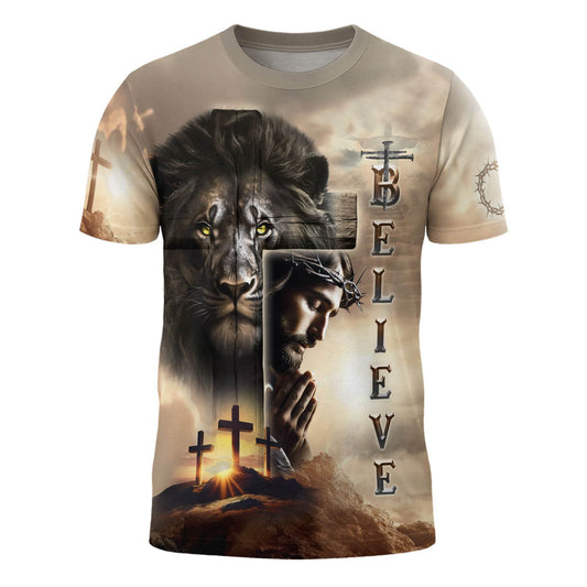 Believe In The Lion And The Savior Christian T-Shirt