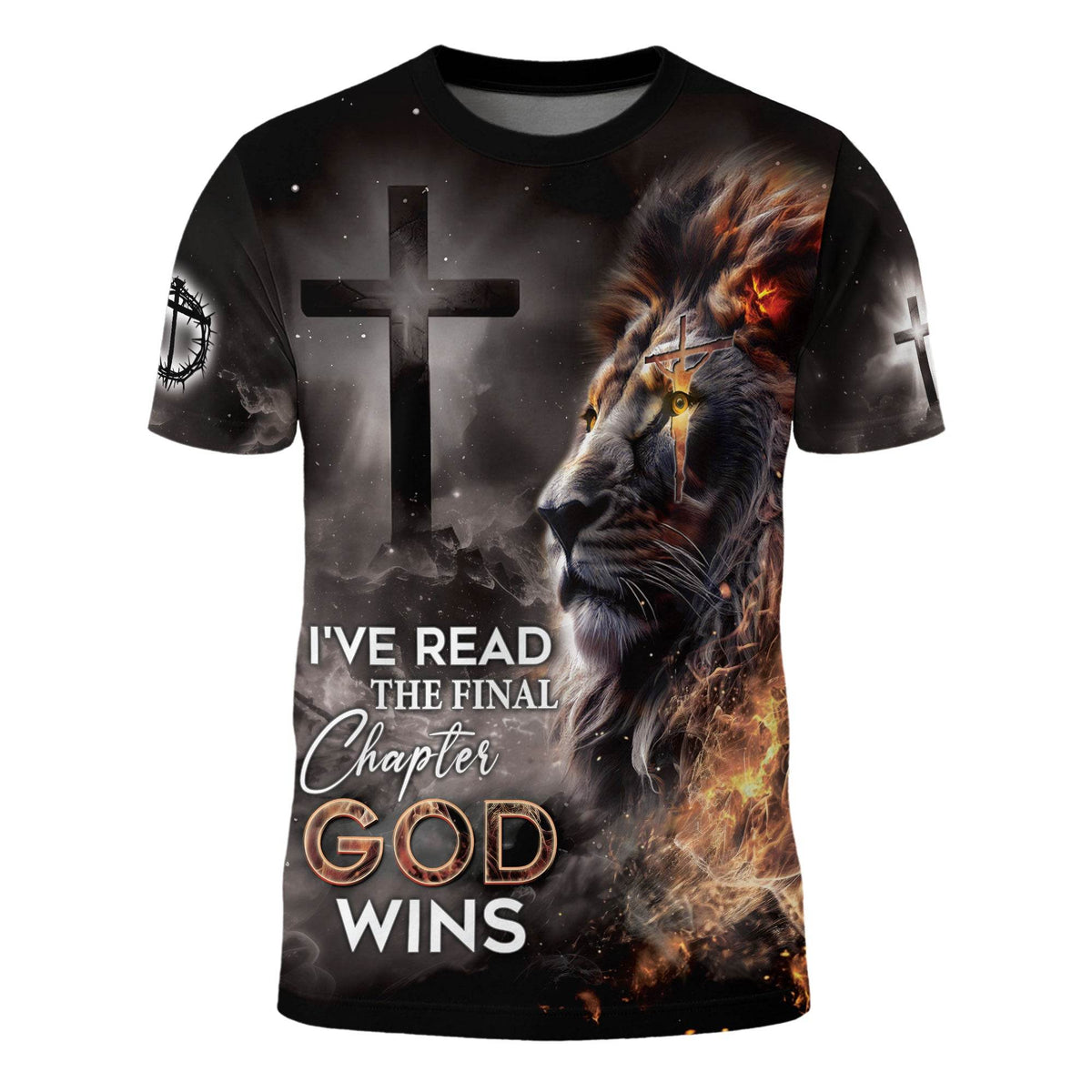 I've Read The Final Chapter God Wins Christian Faith Cross Lion T-Shirt