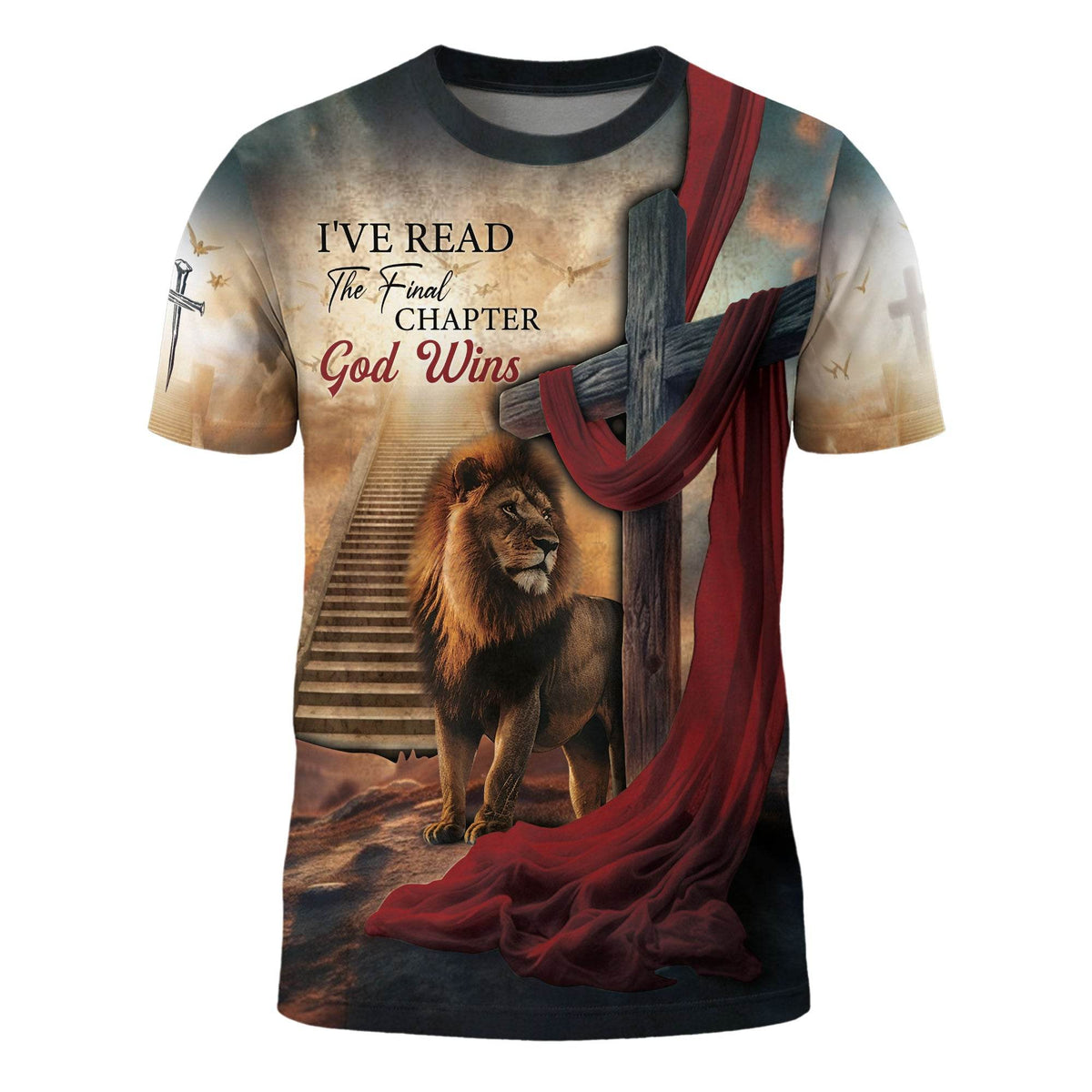 I’ve Read The Final Chapter God Wins Lion Cross Christian Faith T-Shirt