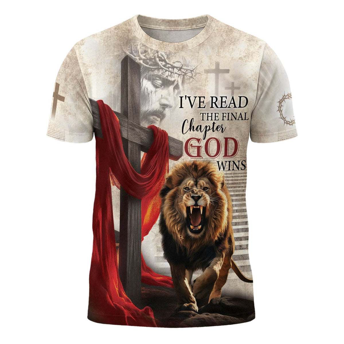 I've Read The Final Chapter God Wins Lion Cross Christian T-Shirt