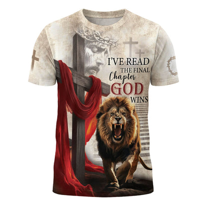 I've Read The Final Chapter God Wins Lion Cross Christian T-Shirt