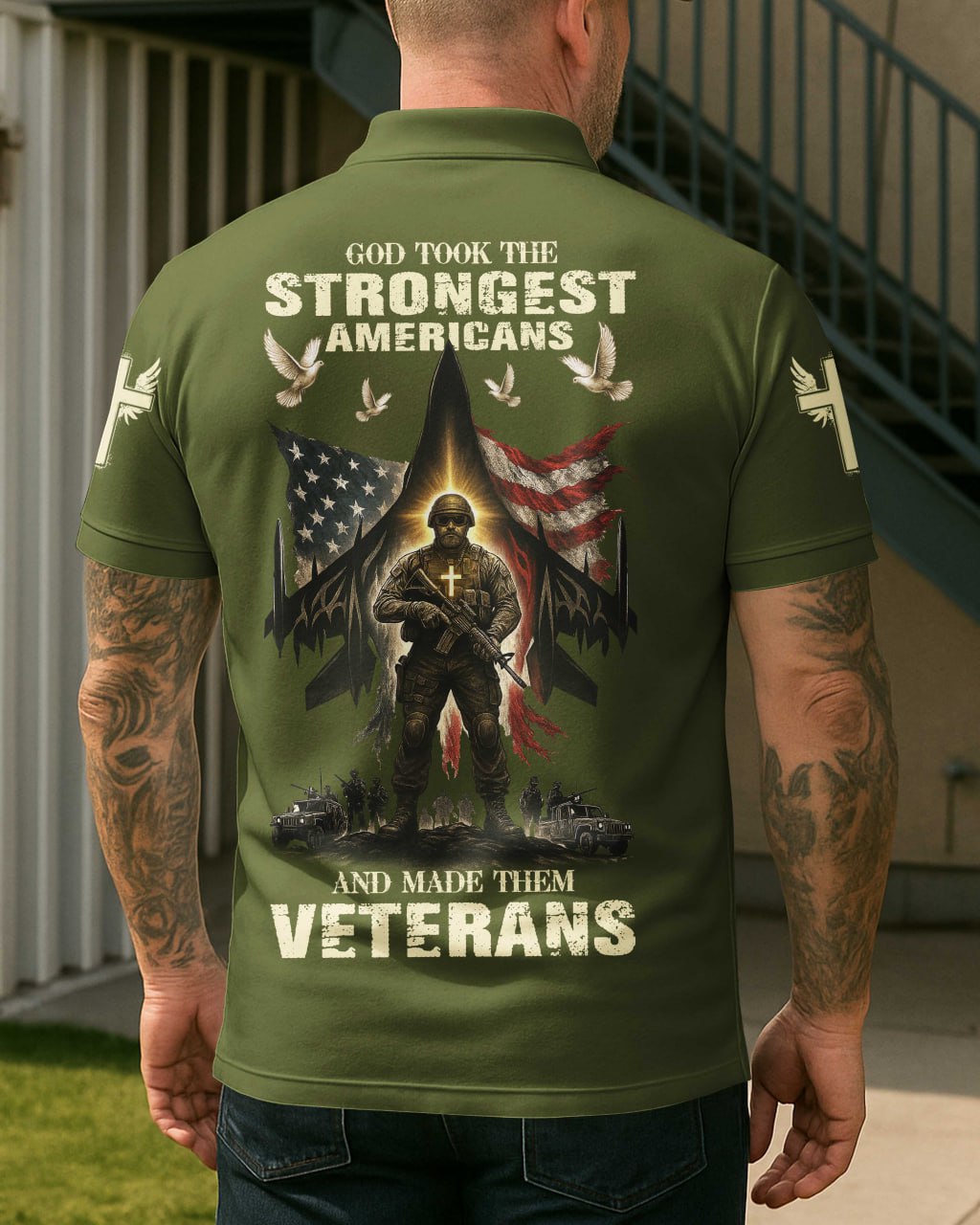 God Took The Strongest Americans Polo