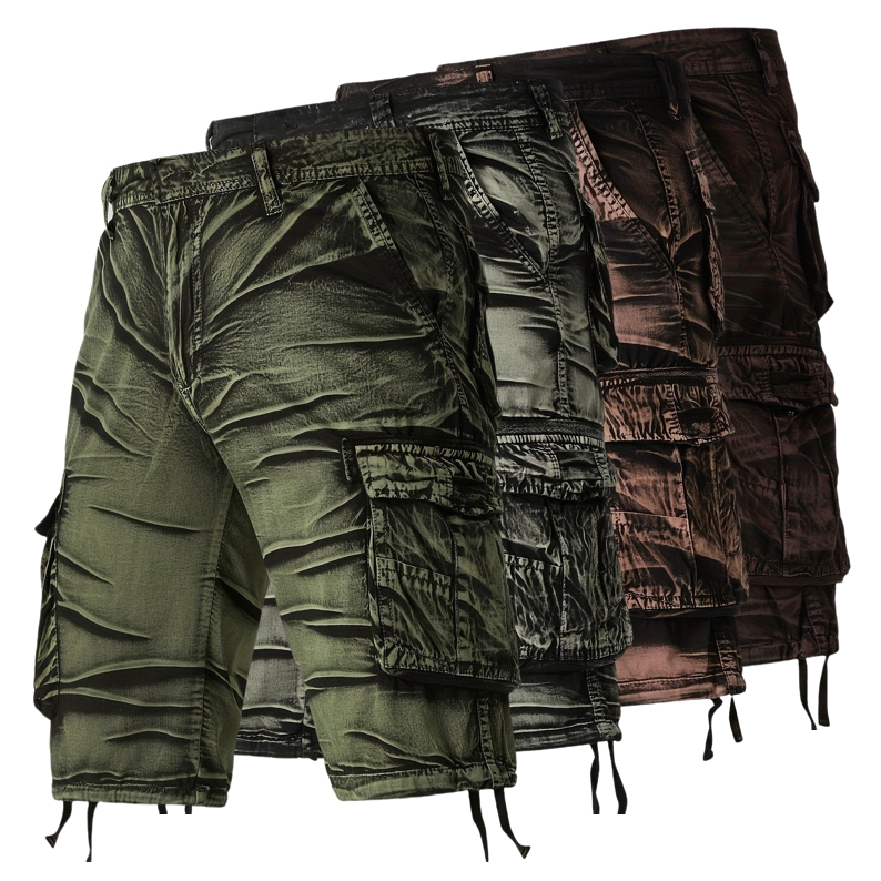 Manlyflex Camo Pattern Cotton Cargo Shorts