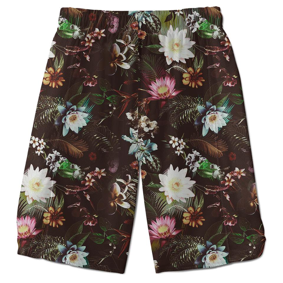 Flower Skull Shorts