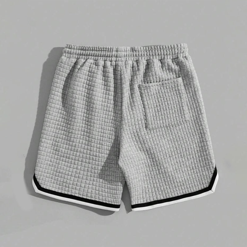 Drawstring Waist Sport Shorts with Striped Hem