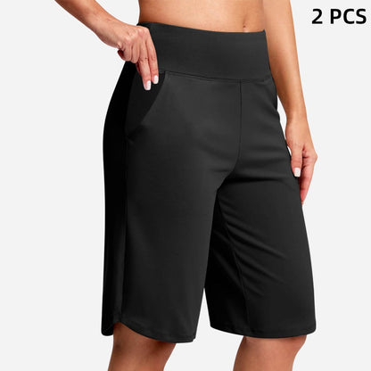 Women's High-Waist Yoga Shorts with Pockets