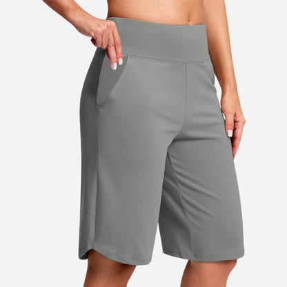 Women's High-Waist Yoga Shorts with Pockets