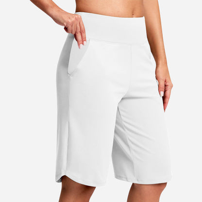 Women's High-Waist Yoga Shorts with Pockets