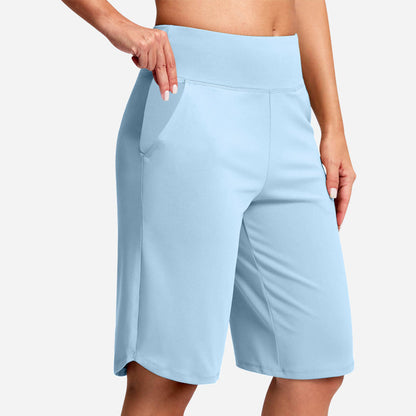 Women's High-Waist Yoga Shorts with Pockets