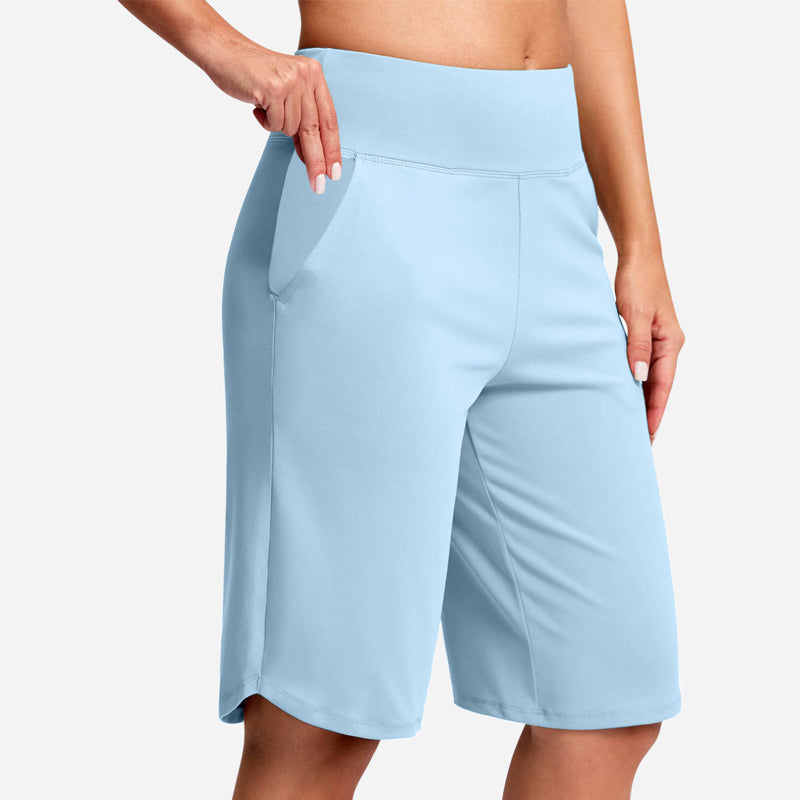 Women's High-Waist Yoga Shorts with Pockets
