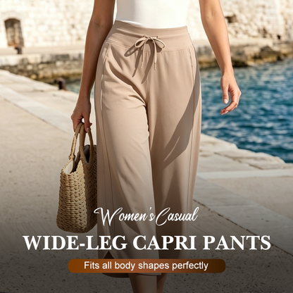 Women's Casual Wide-Leg Capri Pants