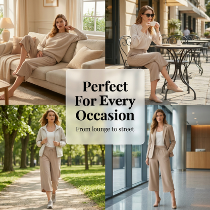 Women's Casual Wide-Leg Capri Pants
