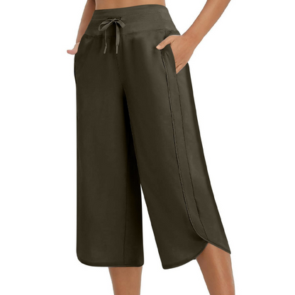 Women's Casual Wide-Leg Capri Pants