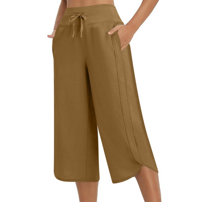 Women's Casual Wide-Leg Capri Pants