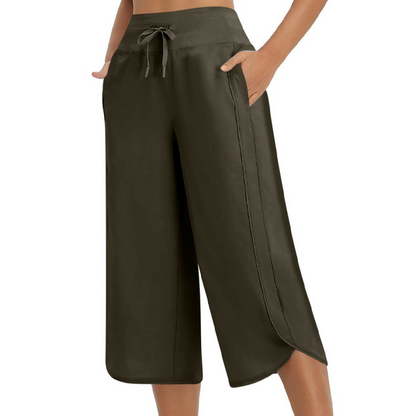Women's Casual Wide-Leg Capri Pants