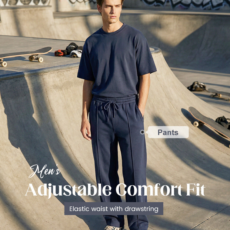 Men’s Elastic Waist Straight Leg Pants