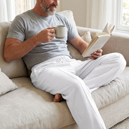 Men’s Elastic Waist Straight Leg Pants