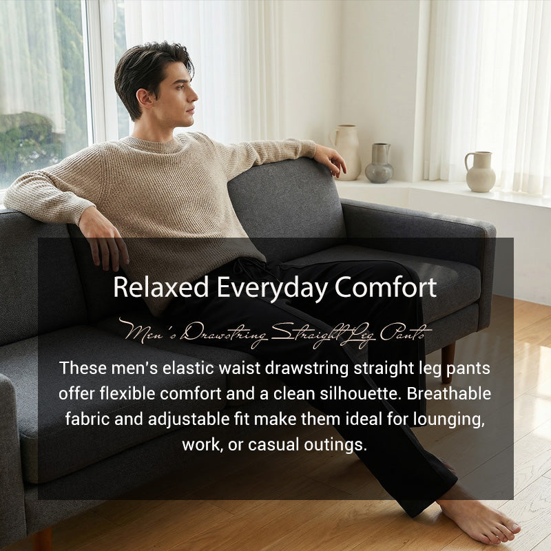 Men’s Elastic Waist Straight Leg Pants