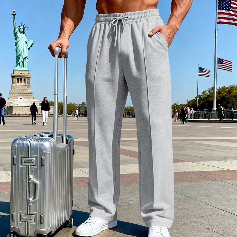 Men’s Elastic Waist Straight Leg Pants