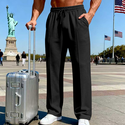 Men’s Elastic Waist Straight Leg Pants