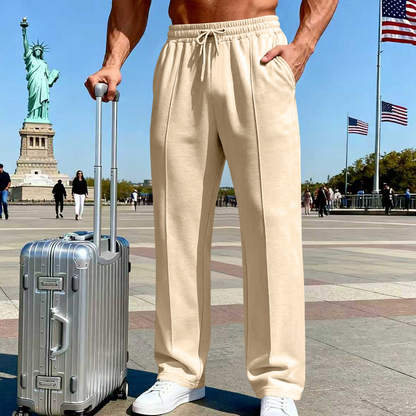 Men’s Elastic Waist Straight Leg Pants