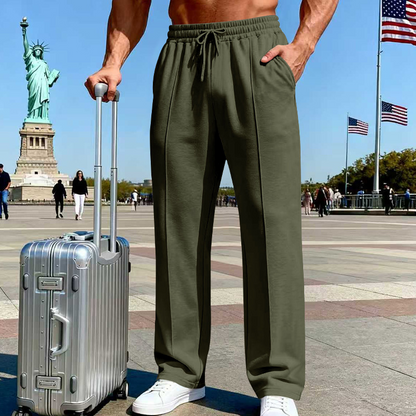 Men’s Elastic Waist Straight Leg Pants