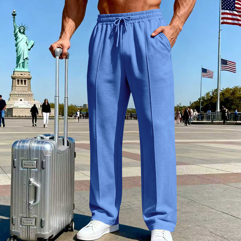 Men’s Elastic Waist Straight Leg Pants