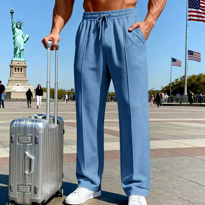Men’s Elastic Waist Straight Leg Pants
