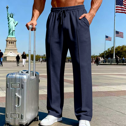 Men’s Elastic Waist Straight Leg Pants