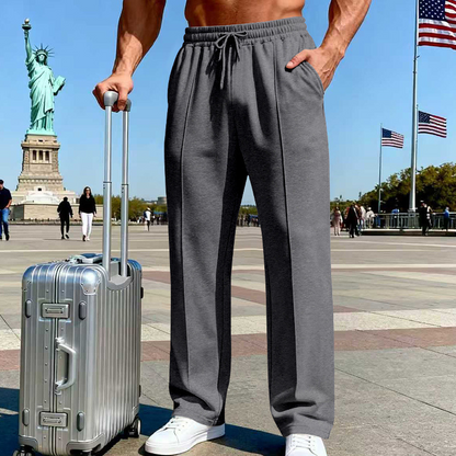 Men’s Elastic Waist Straight Leg Pants