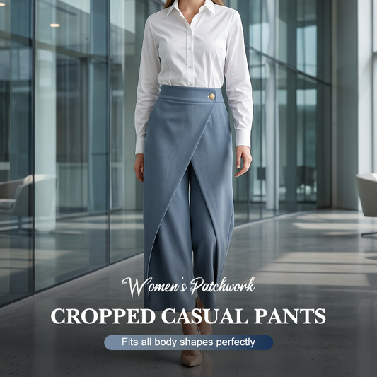 Women's Patchwork Cropped Casual Trousers