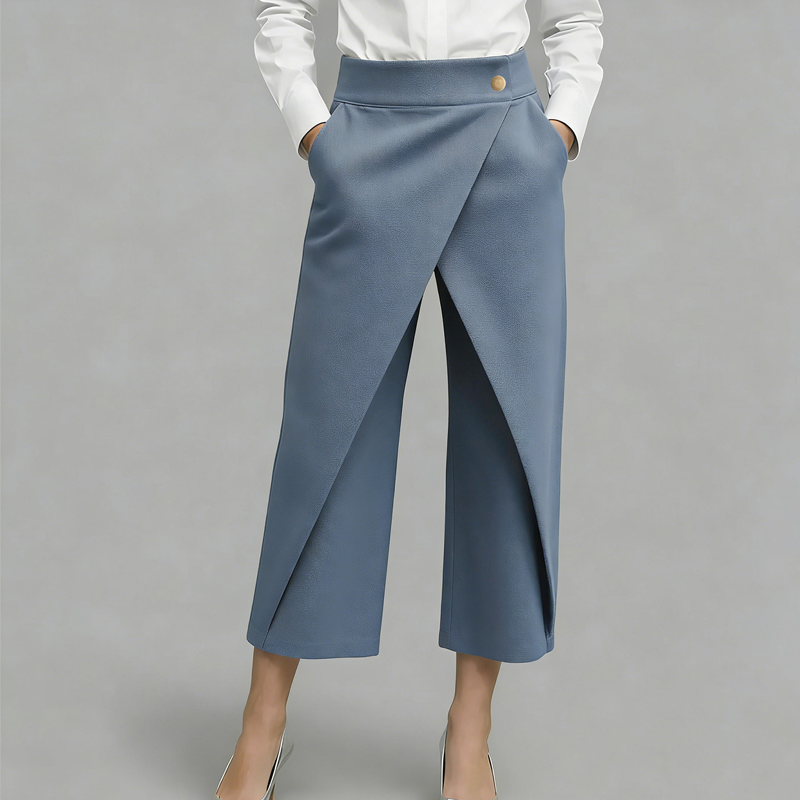 Women's Patchwork Cropped Casual Trousers
