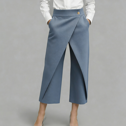 Women's Patchwork Cropped Casual Trousers