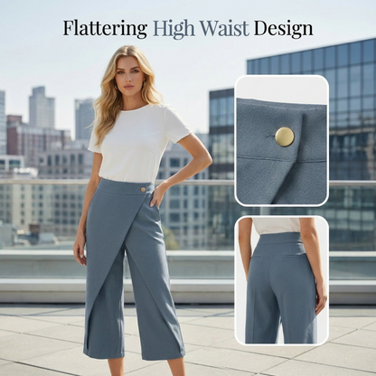 Women's Patchwork Cropped Casual Trousers
