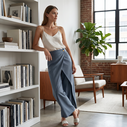 Women's Patchwork Cropped Casual Trousers
