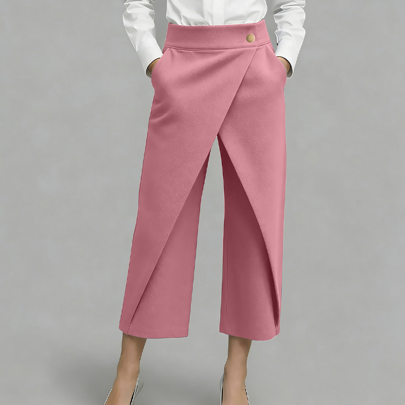 Women's Patchwork Cropped Casual Trousers