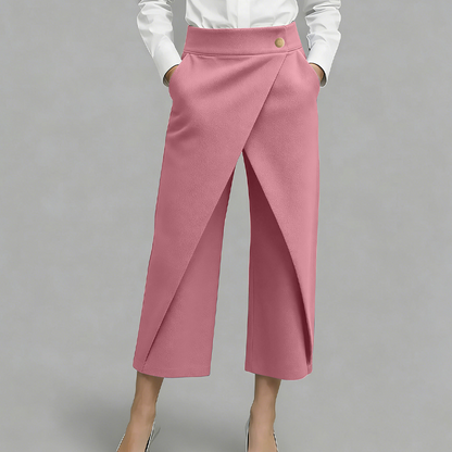 Women's Patchwork Cropped Casual Trousers