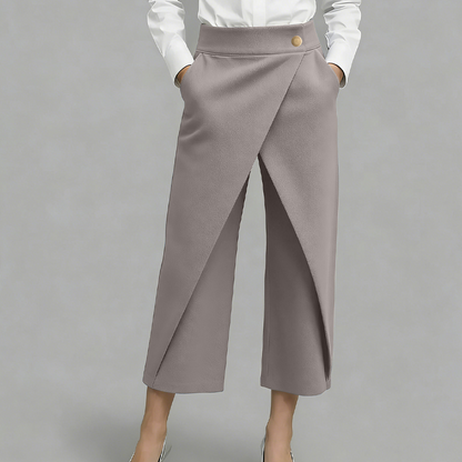 Women's Patchwork Cropped Casual Trousers