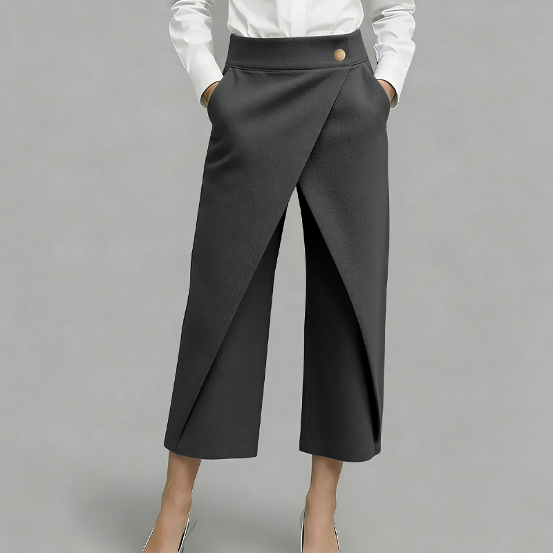Women's Patchwork Cropped Casual Trousers